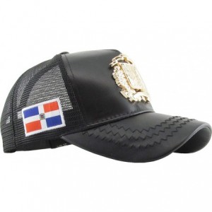 Baseball Caps Dominican Republic Gold Badge Wolf Rooster Tuna Trucker Cap Adjustable Snapback Hat - 0.black (Gold) - CZ18GDRY...