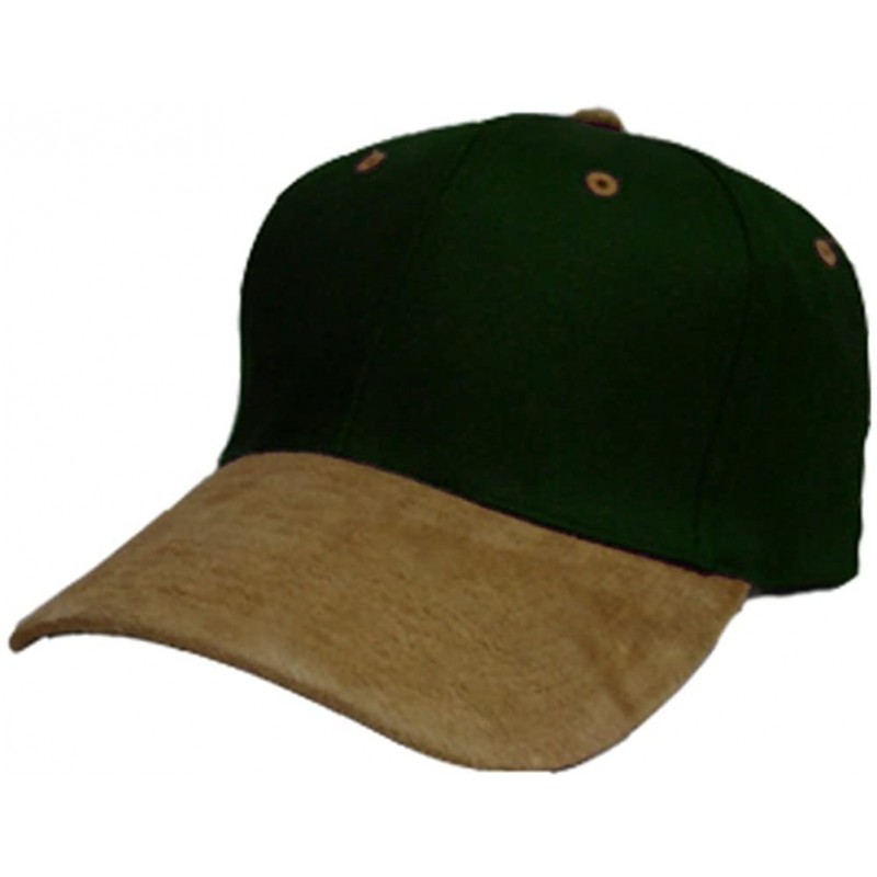 Baseball Caps LOW PROFILE (STRUCTURED) TWILL CAP W SUEDE BILL - Dark Green - CN1108VG65B $8.62