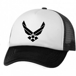 Baseball Caps Airforce Wings Truckers Mesh Snapback hat - White/Black - C011NKC7749 $34.82