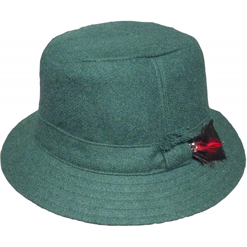 Fedoras Men's Donegal Tweed Original Irish Walking Hat - Green Wool - CW18MD7YK3W $93.79