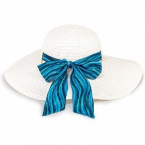 Sun Hats Sun Hat - Ocean Waves White - CQ18OEKTK4I $18.91