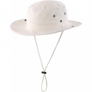 Sun Hats Women Fishing Sun Hat Wide Brim Breathable Cotton Safari Hat with Strap - Beige - CR18R4ODTQI $26.36