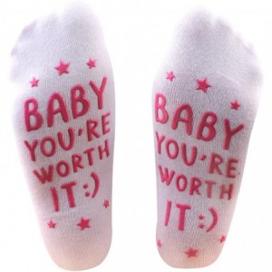 Headbands Labor and Delivery Non Slip Socks for Women Inspiration Hospital Funny Socks for Maternity Pregnancy - Pink - CX18R...