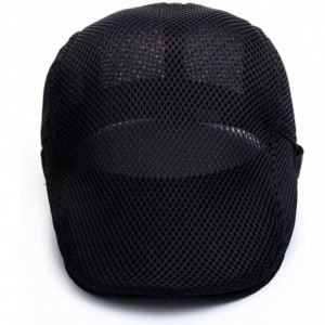 Newsboy Caps Men's Breathable Mesh Summer Hat Flat Cap Beret Ivy Gatsby Newsboy Cabbie Caps - A-black - CN184SGAAYW $12.00