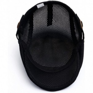 Newsboy Caps Men's Breathable Mesh Summer Hat Flat Cap Beret Ivy Gatsby Newsboy Cabbie Caps - A-black - CN184SGAAYW $12.00