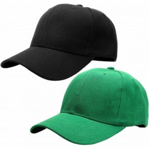 Baseball Caps Baseball Dad Cap Adjustable Size Perfect for Running Workouts and Outdoor Activities - 2pcs Black & Kelly Green...