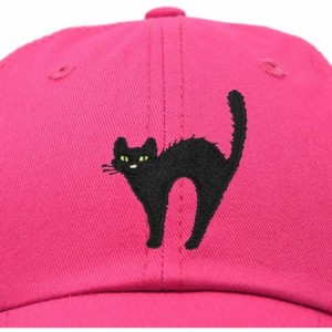 Baseball Caps Black Cat Hat Womens Halloween Baseball Cap - Hot Pink - C318Z4ZHHDU $15.27