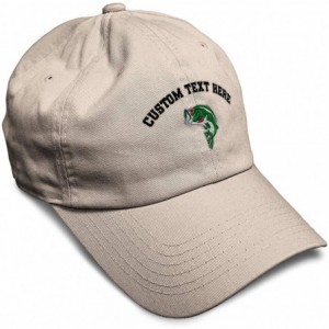 Baseball Caps Custom Soft Baseball Cap Fish Sea Bass Embroidery Dad Hats for Men & Women - Stone - CK18SEIRA78 $38.95
