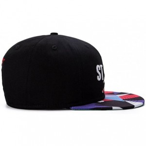 Baseball Caps Unisex Flat Bill Hip Hop Hat Snapback Baseball Cap - Multicolor 046 - CZ12LUW4AXZ $11.72