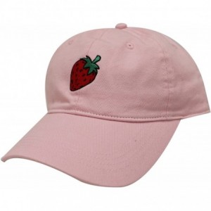 Baseball Caps Strawberry Cotton Baseball Dad Caps - Pink - CX12M3Y1899 $25.98
