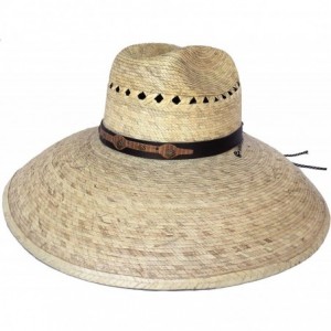 Cowboy Hats Mexican Palm Western Sombrero Cowboy Hat Safari Sun Lifeguard Gardener SPF Big Brim - Natural Lifeguard - CE19066...