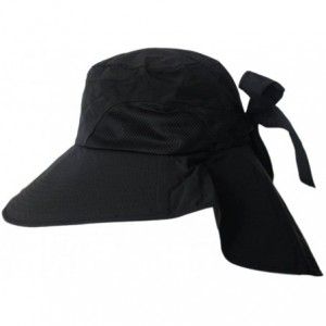 Sun Hats Women's UV Sun Protect Summer Beach Wide Large Big Brim Hat Visor Side Flower - Black - CO11LS2CKJZ $25.29