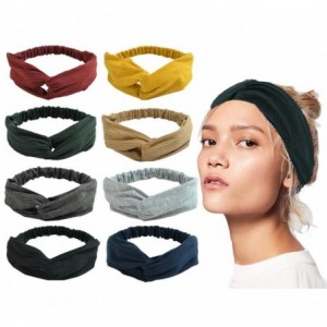 Cold Weather Headbands Headband Fashion Running Athletic Knotted - 8Pcs Knotted Boho Headbands - CI198H3Z2I9 $31.54