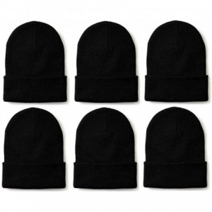 Skullies & Beanies Men's Women's Warm Soft Knit Stretchy Winter Beanie Cap Hat - Black - C218IEGEMY4 $20.89