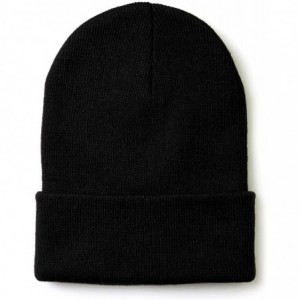 Skullies & Beanies Men's Women's Warm Soft Knit Stretchy Winter Beanie Cap Hat - Black - C218IEGEMY4 $7.12