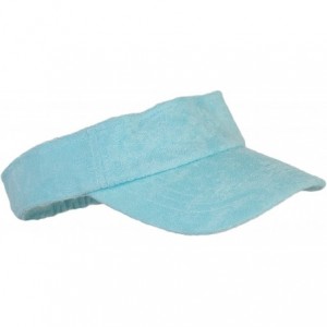 Visors Colorful Terry Cloth Summer Visor Hats- Pastel Adjustable Sun Golfing Visor - Light Blue - CL18U9TAOHK $31.74