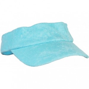 Visors Colorful Terry Cloth Summer Visor Hats- Pastel Adjustable Sun Golfing Visor - Light Blue - CL18U9TAOHK $15.32