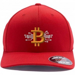 Baseball Caps Embroidered. 6477 Flexfit Baseball Cap. - Red - CN1805WHHZ9 $46.92
