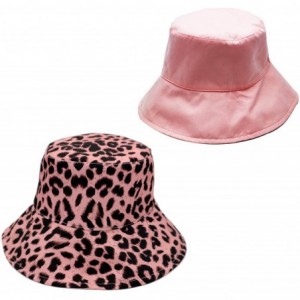 Bucket Hats Leopard Print Bucket Hat Fashion Reversible Design Packable Sun Hat - Pink - CC18TIUTN8I $8.38