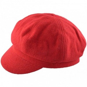 Newsboy Caps Wool Blend Apple Newsboy Cap - Red - CM11XMVS4KJ $34.79