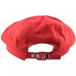 Newsboy Caps Wool Blend Apple Newsboy Cap - Red - CM11XMVS4KJ $19.37