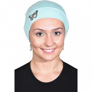 Skullies & Beanies Ladies Chemo Hat with Green Butterfly Bling - Mint - C012O6K0HZS $17.64