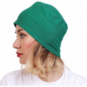 Skullies & Beanies Women's Cotton Under Hijab Caps (Multicolours- Free Size) - Green - CH184TYY4RQ $8.29