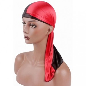 Skullies & Beanies Unisex Men Women's Fashion Velvet Bandana Hat Durag Rag Tail Headwrap Headwear - Red 1 - C518THWQ5CT $9.90