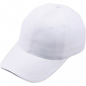 Baseball Caps Unisex Women Men Classic Adjustable Baseball Cap Washed Snapback Hip-Hop Plain Dad Hat Sunhat - White - C918O7G...