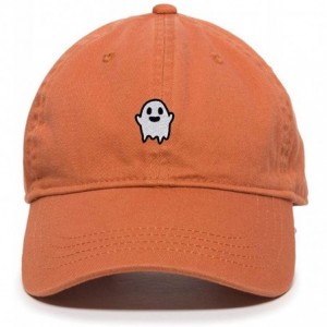 Baseball Caps Ghost Baseball Cap Embroidered Cotton Adjustable Dad Hat - Orange - CV18R5GX4IH $29.41