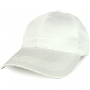 Baseball Caps Plain Adjustable Satin Baseball Cap - White - CO188OUNUH2 $26.88