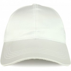 Baseball Caps Plain Adjustable Satin Baseball Cap - White - CO188OUNUH2 $13.13