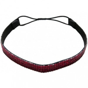 Headbands Custom Color Bling Shimmering Rhinestone Elastic Stretch Headbands - Thick Red - CN11JAWYVWX $21.11