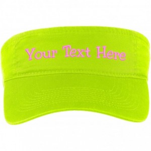 Visors Custom Visor Hat Embroider Your Own Text Customized Adjustable Fit Men Women Visor Cap - Neonyellow - CQ18T325X8O $42.44