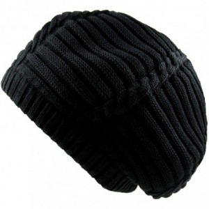 Skullies & Beanies 100% Cotton Classic Rasta Slouchy Ribbed Beanie Hats - Black - C912E1QD6XN $40.20