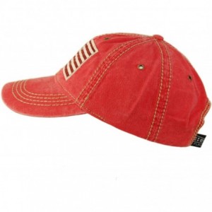 Baseball Caps Unisex Washed Cotton Vintage USA Flag Low Profile Summer Baseball Cap Hat - Red - CI18DESC6YM $12.14