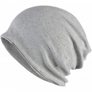 Skullies & Beanies Slouchy Women's Beanie Ponytail Hat Cotton Baggie Long Beanie Hat Skull Cap - Light Grey - CO192DW3U77 $8.90