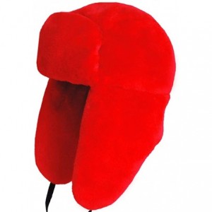 Skullies & Beanies Women Faux Fur Snow Trapper Hat with Ear Flap for Skiing Head - Red - CZ18K3E8UNU $40.85