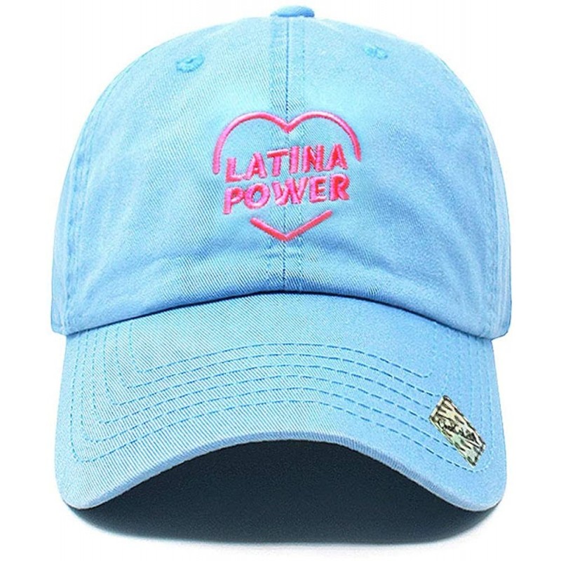 Baseball Caps Latina Power Pink Heart Dad Hat Cotton Baseball Cap Polo Style Low Profile - Pc101 Sky - CU18SNM64LC $11.15