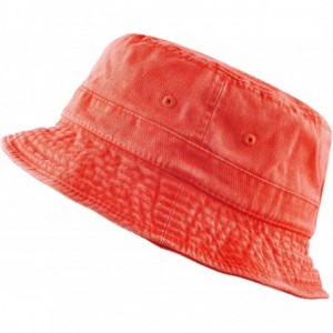 Bucket Hats 100% Cotton Canvas & Pigment Dyed Packable Summer Travel Bucket Hat - 2. Pigment - Red - CB196EHCXNM $22.63