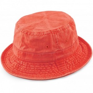 Bucket Hats 100% Cotton Canvas & Pigment Dyed Packable Summer Travel Bucket Hat - 2. Pigment - Red - CB196EHCXNM $20.91
