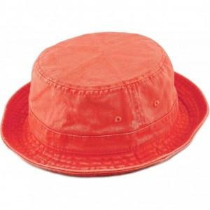 Bucket Hats 100% Cotton Canvas & Pigment Dyed Packable Summer Travel Bucket Hat - 2. Pigment - Red - CB196EHCXNM $20.91