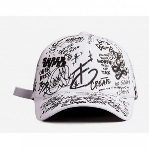 Baseball Caps Designer Graffiti Doodle Cotton Baseball Cap for Men Women- BTS Kpop Hat w/Curve Brim- Adjustable - CK195Q44D8U...