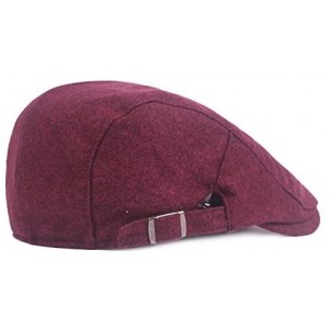 Newsboy Caps Mens Outdoor Newsboy Adjustable Duckbill Irish Hat - Red - CS18CLSX7MW $13.94