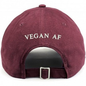 Baseball Caps Vegan AF (Back) Embroidered 100% Cotton Dad Hat - Maroon - CE188TLH320 $16.26