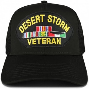 Baseball Caps Desert Storm Veteran Embroidered Patch Snapback Mesh Trucker Cap - Black - CZ189O03M7M $39.39