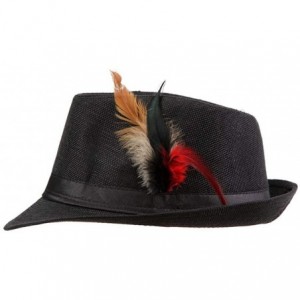 Fedoras Unisex Classic Cuban Style Trilby Hat Short Brim Fedora Hat Fashion Straw Hat - Black - CS18R3WM9YE $29.61