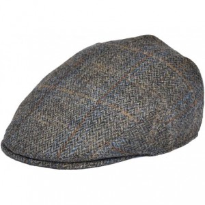Newsboy Caps Men's 100% Wool Flat Cap Classic Irish Ivy Newsboy Hat - Brown/Blue Check - CU196IN8K65 $53.86