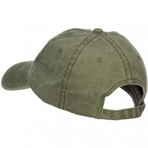 Baseball Caps Thin Blue Line Silver USA Flag Embroidered Washed Cap - Olive Green - CT182A950TR $46.26