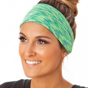 Headbands Adjustable & Stretchy Space Dye Xflex Wide Headbands for Women Girls & Teens - Space Dye Lime - CY12NZ1YPBX $9.50